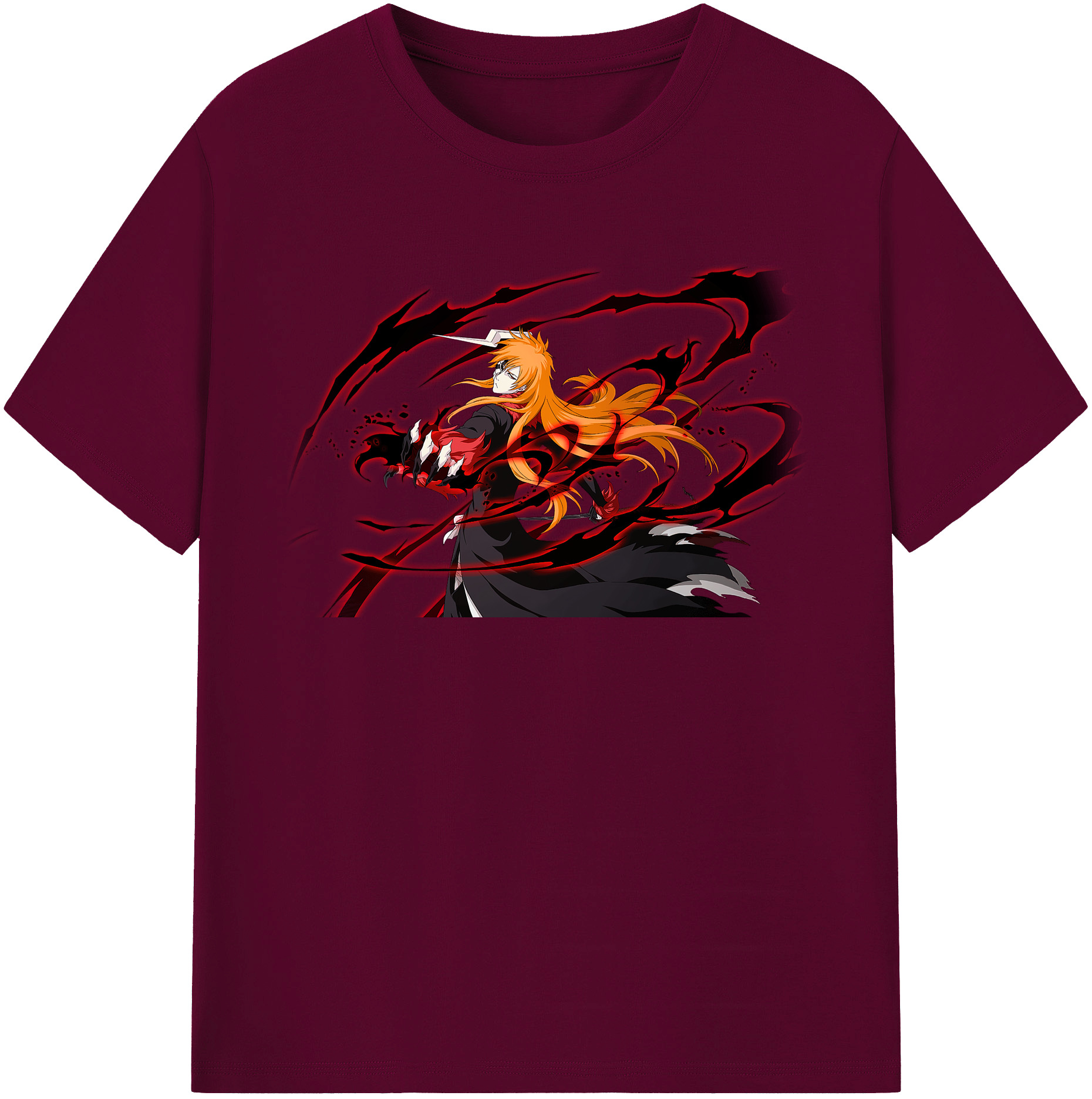 （画像用） ブリーチ 黒崎一護（くろさき いちご）BLEACH Kurosaki Ichigo レディースカジュアルプリントTシャツ（綿100％）